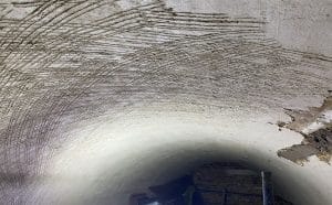image of lime plaster applied to arched ceiling